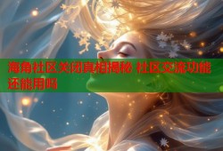 海角社区关闭真相揭秘 社区交流功能还能用吗