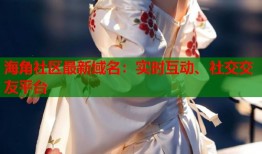 海角社区最新域名：实时互动、社交交友平台
